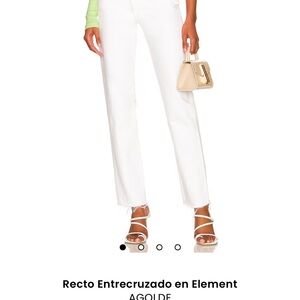 Agolde White Straight Leg Jeans High-Waisted